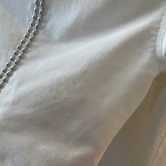 A.L.C STUDDED JACKET WHITE DENIM - Picture 12 of 13